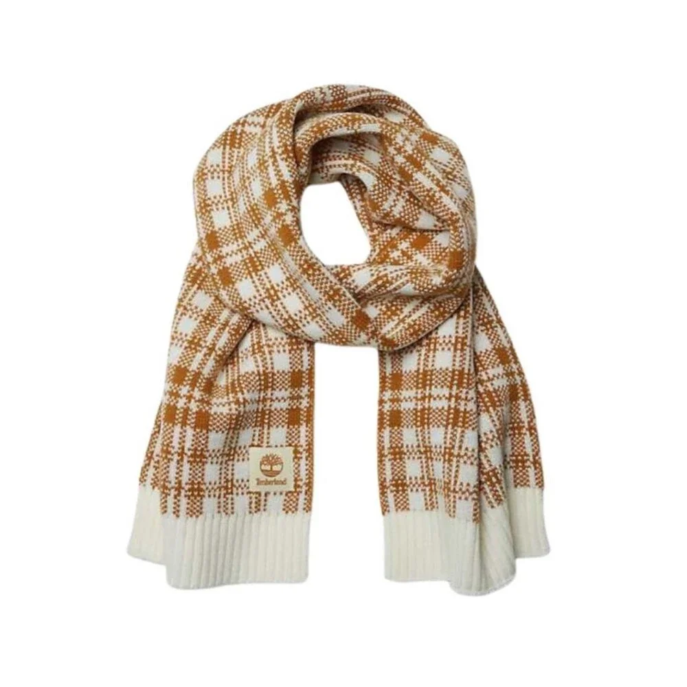 Timberland Women's Plaid Knit Scarf | Wheat Plaid | One Size